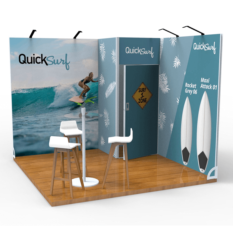 Messestand Murus Fabric Stand 9 qm seitlich